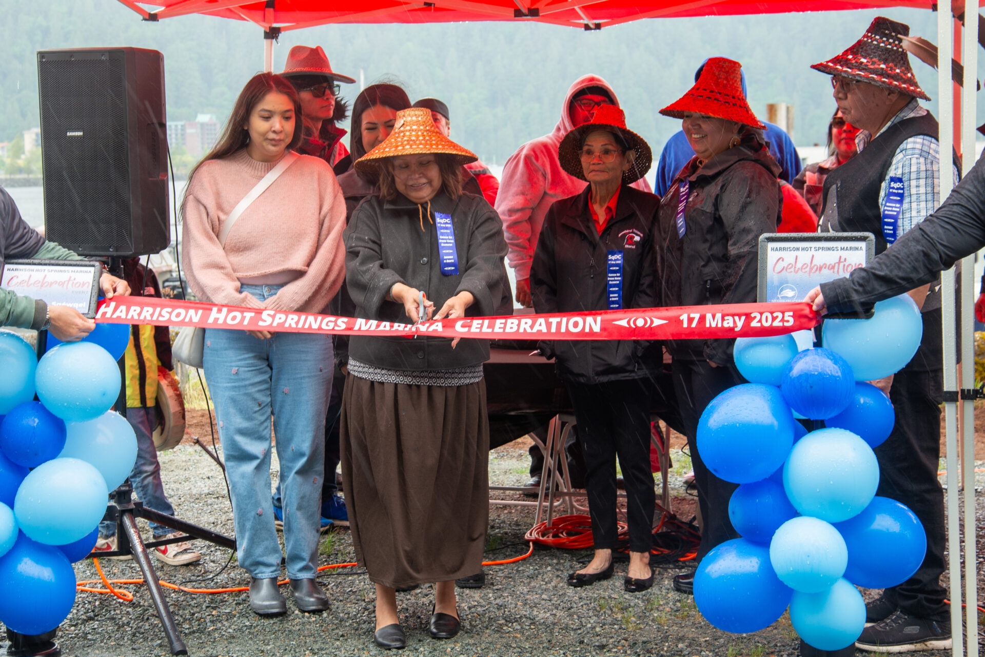 The cutting of the Harrison Hot Springs Marina ribbon